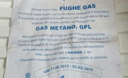 CANAVESE - Vendita sensori contro le fughe di gas. E' una truffa?