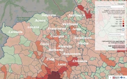 COVID IN CANAVESE - Scendono lentamente ricoveri e i contagi: domenica iniziano le vaccinazioni per gli over 80 - I DATI COMUNE PER COMUNE