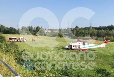 CUORGNE' - Precipita con il parapendio a Salto: una donna trasportata in elicottero al Cto