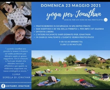SAN MARTINO CANAVESE - Lezioni di Yoga benefiche per aiutare Jonathan