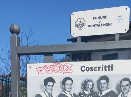 MONTALENGHE - Vandali imbrattano la piazza appena rifatta - FOTO