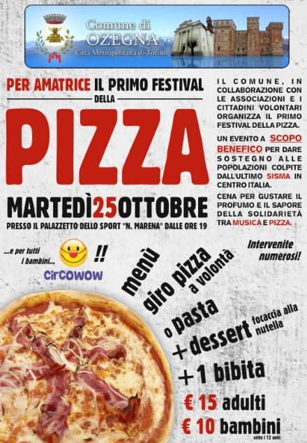 OZEGNA - Festival della Pizza per aiutare Amatrice