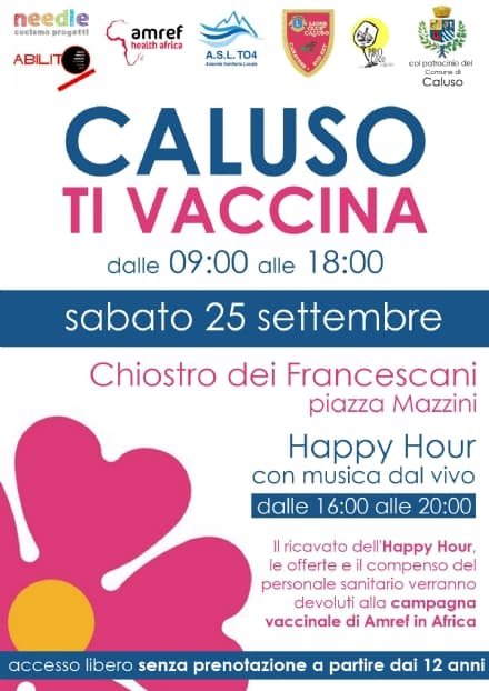 CALUSO - Sabato 25 open day ad accesso diretto: «Caluso ti vaccina»