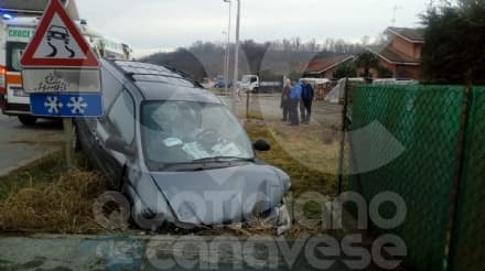 FRONT CANAVESE - Incidente stradale, ferito Franz Paludetto, proprietario del castello di Rivara - FOTO