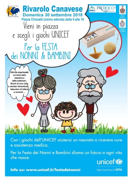 RIVAROLO - Festa dei nonni e dei bambini con Pro loco e Unicef