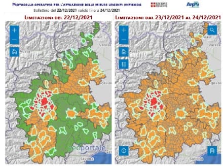INQUINAMENTO - L'aria non migliora: semaforo rosso a Torino e dintorni. Arancione in tutto il Canavese