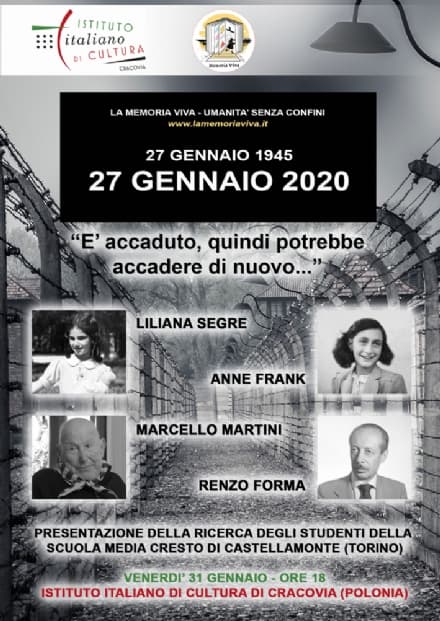 GIORNATA DELLA MEMORIA - I ragazzi di Castellamonte ospiti a Cracovia