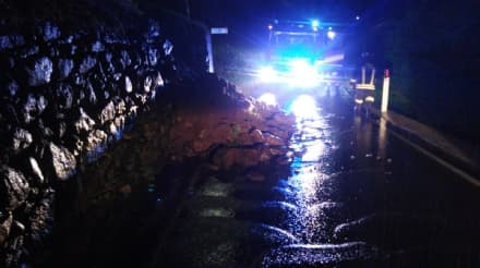 ALLERTA MALTEMPO - Alberi abbattuti e frane in un Canavese sferzato dalla pioggia. Ampia nevicata in quota - FOTO