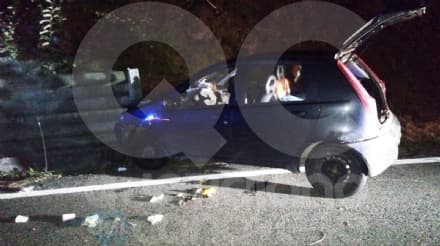 CASTELLAMONTE - Auto contro un muretto, incidente in frazione Muriaglio