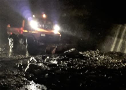 INGRIA-RONCO - Frana sulla Sp47 a causa della forte pioggia - FOTO