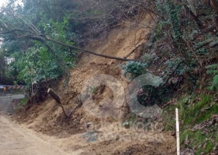VALPERGA - Frana sulla strada, frazione isolata - FOTO