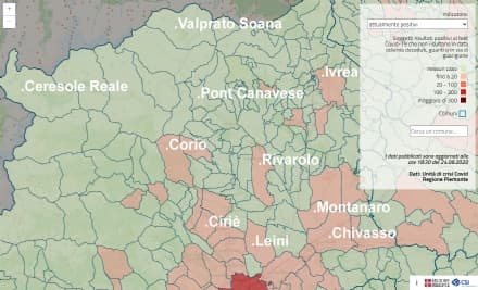 COVID IN CANAVESE - Cinque nuovi positivi. Primi tre ricoveri negli ospedali di Ivrea e Ciriè - I DATI COMUNE PER COMUNE