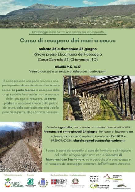 CHIAVERANO - Parte il corso per imparare a recuperare i muri a secco