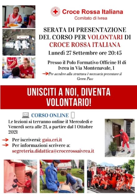 IVREA - Nuovo corso per diventare volontari della Croce Rossa