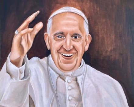 PONT CANAVESE - L'artista Carmine Antonio Carvelli dona un ritratto a Papa Francesco
