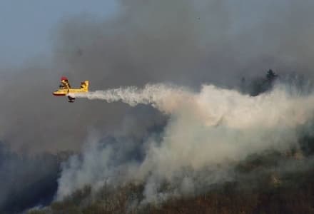 INCENDIO A BELMONTE - Quasi sicuramente è un rogo doloso: canadair ed elicotteri all'opera - FOTO e VIDEO