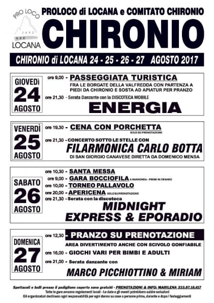 LOCANA - La borgata Chironio è in festa