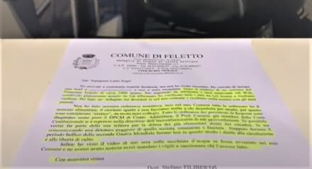 FELETTO - Coronavirus, lettera del sindaco: «Nessuna pandemia, lo dicono i dati. Si sta concretizzando una dittatura» - VIDEO