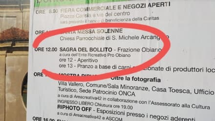 RIVAROLO - Patronale di San Michele senza bollito anche se nei manifesti c'è...