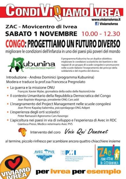 IVREA - Ebola? No grazie. ViviamoIvrea ospita i congolesi