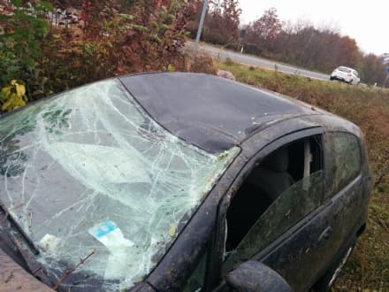 TORRE CANAVESE - Auto fuori strada, un uomo ferito - FOTO