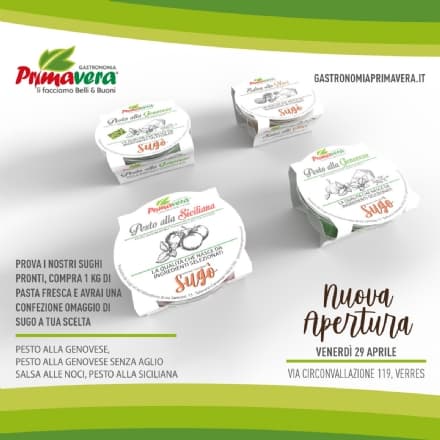 BONTA' DEL CANAVESE - Gastronomia Primavera cresce e apre un nuovo punto vendita a Verres
