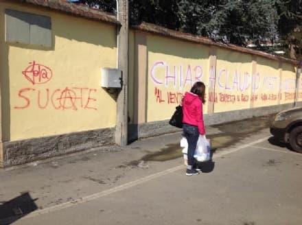 CASTELLAMONTE - Assalto No-Tav, la città imbrattata - FOTO