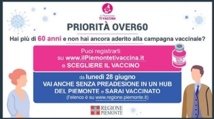 COVID - Priorità over 60 in Piemonte: accesso diretto e scelta del vaccino. Ne mancano 200mila