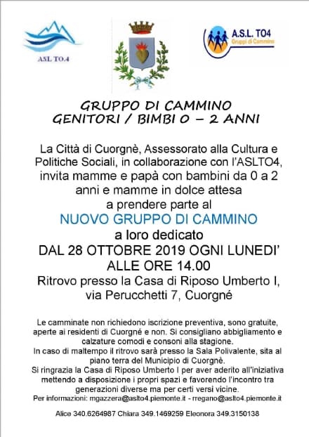 CUORGNE' - Parte un gruppo di cammino per gestanti, neo mamme e neo papà