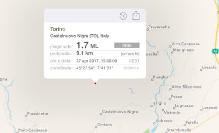 CANAVESE - SCOSSA DI TERREMOTO IN VALLE SACRA: EPICENTRO A CASTELNUOVO NIGRA