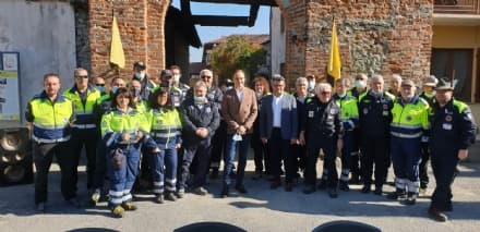 OGLIANICO - Tributo del presidente Cirio ai volontari della Protezione Civile - FOTO