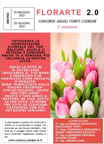 CUORGNE' - Sfida a colpi di fiori (ma solo online) per Florarte 2.0