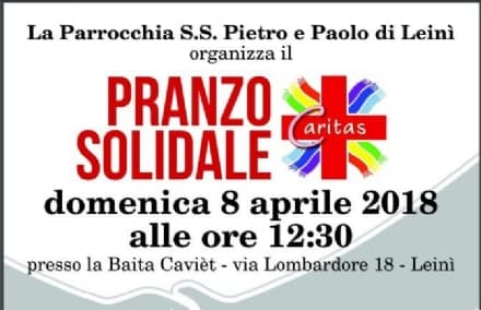 LEINI - Pranzo solidale a favore delle iniziative della Caritas