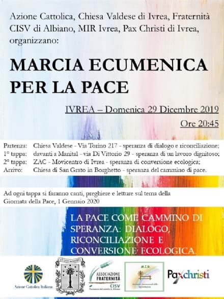 IVREA - Marcia ecumenica per la pace: una tappa davanti alla sede Manital