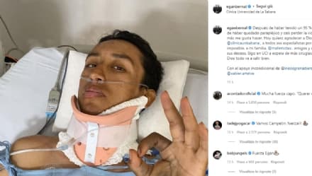 CICLISMO - Primo messaggio di Egan Bernal dall'ospedale: «Sono ancora in terapia intensiva ma andrà tutto bene»