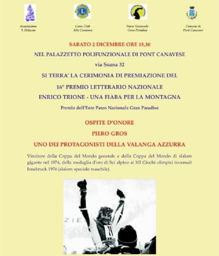 PONT CANAVESE - Il mitico Piero Gros ospite a «Una fiaba per la montagna»