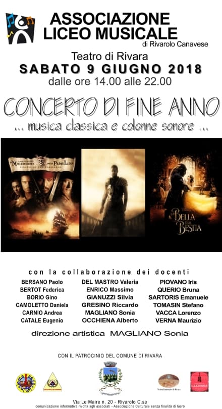 RIVARA - I 25 anni del liceo musicale di Rivarolo Canavese