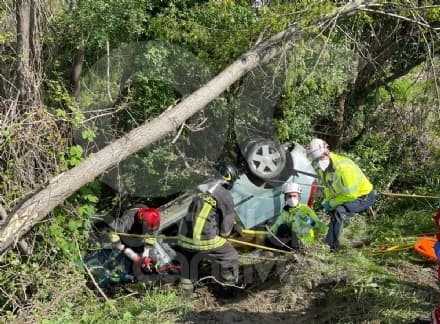 OZEGNA-RIVAROLO - Incidente alla curva del Bogo: due persone ferite - FOTO e VIDEO