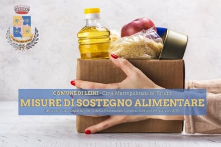LEINI - Sostegno alimentare: disponibile il modulo. Erogati pacchi alimentari e buoni spesa