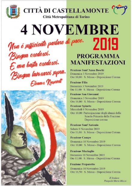 CASTELLAMONTE - Celebrazioni del IV Novembre con i ragazzi delle scuole