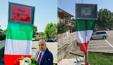 CASTELLAMONTE - Targa per Sandro Pertini non autorizzata: i vigili, su richiesta del sindaco, la rimuovono - FOTO
