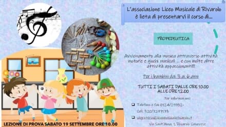 RIVAROLO CANAVESE - Musica, parte il corso per i bimbi dai 3 ai 6 anni