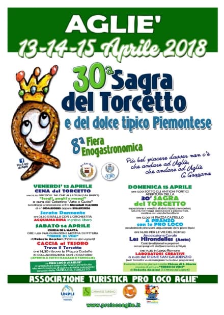 AGLIE' - La XXX edizione della Sagra del torcetto aprirà i battenti venerdì 13 aprile