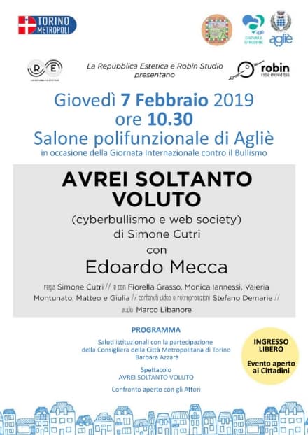AGLIE' - Contro bullismo e cyberbullismo lo spettacolo con Edoardo Mecca