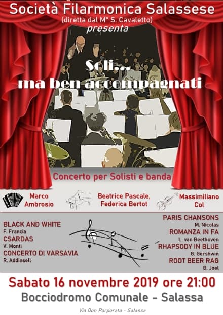SALASSA - «Soli... ma ben accompagnati», un concerto per solisti e banda