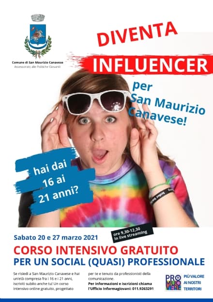 SAN MAURIZIO CANAVESE - Un corso gratuito per diventare «influencer»
