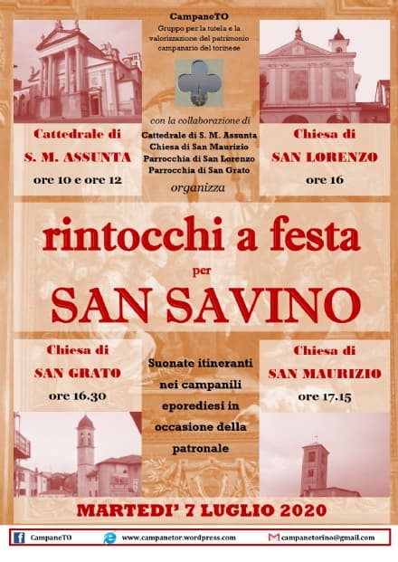 IVREA - Concerti di campane per la patronale di San Savino