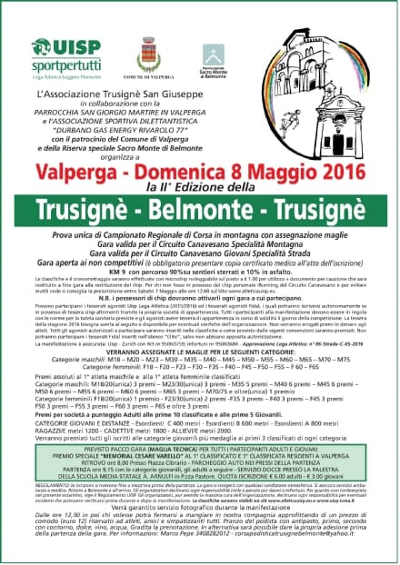 PODISMO - Domenica si corre la Trusignè-Belmonte-Trusignè