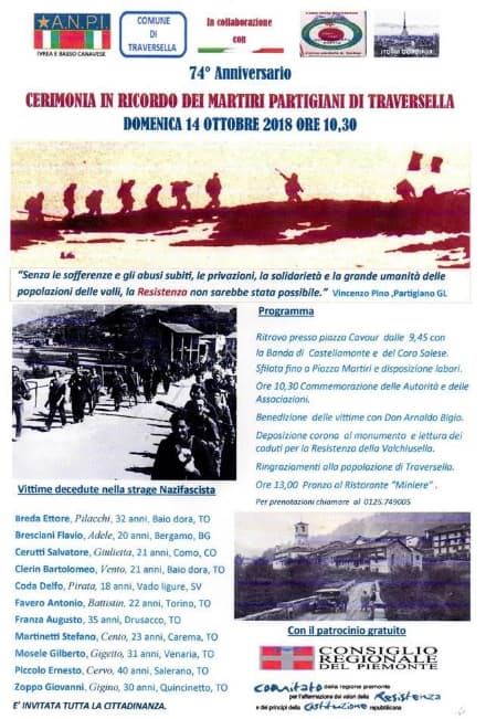 VALCHIUSELLA - L'Anpi ricorda i martiri del rastrellamento nazifascista