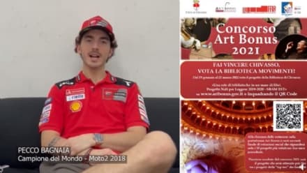 CHIVASSO - Pecco Bagnaia sostiene la biblioteca in gara per Art Bonus